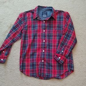 Nautica Youth Red Plaid Button down shirt